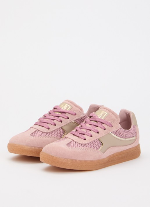 Steve Madden Jesma sneaker van suède - voorkant 4 roze