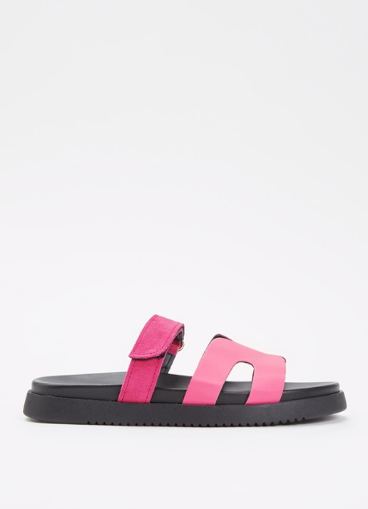 Steve Madden Jmissile sandaal met suède details - voorkant 2 roze