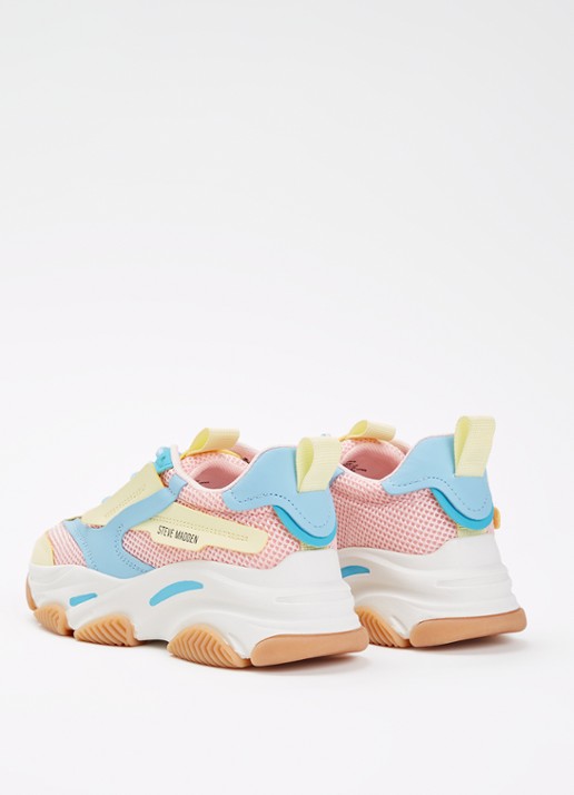 Steve Madden Jpossession sneaker met mesh detail - achterkant 4 roze