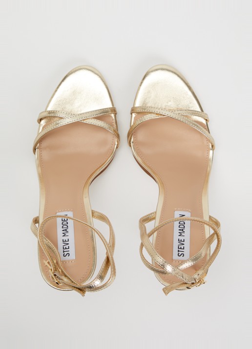 Steve Madden Jypsey-cn sandalette van leer met metallic finish - detail 2 goud
