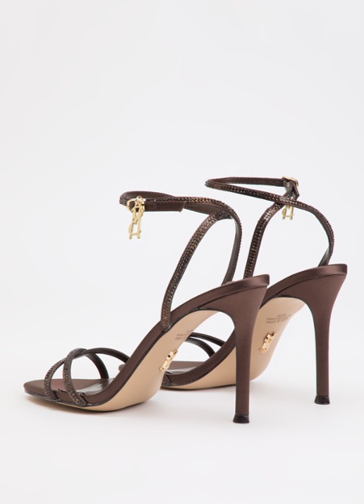 Steve Madden Jypsey sandalette met strass - achterkant 2 donkerbruin