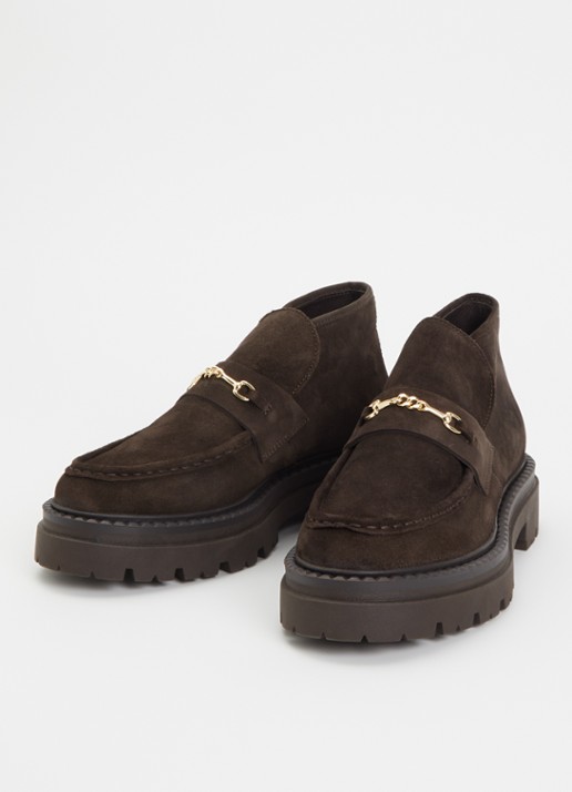 Steve Madden Karima enkellaarsje van suède - detail 3 donkerbruin
