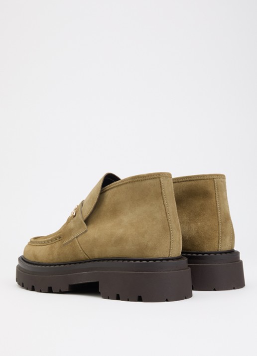 Steve Madden Karima enkellaarsje van suède - achterkant mosgroen