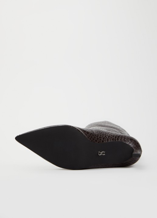 Steve Madden Lavan laars van leer met crocostructuur - detail 2 aubergine