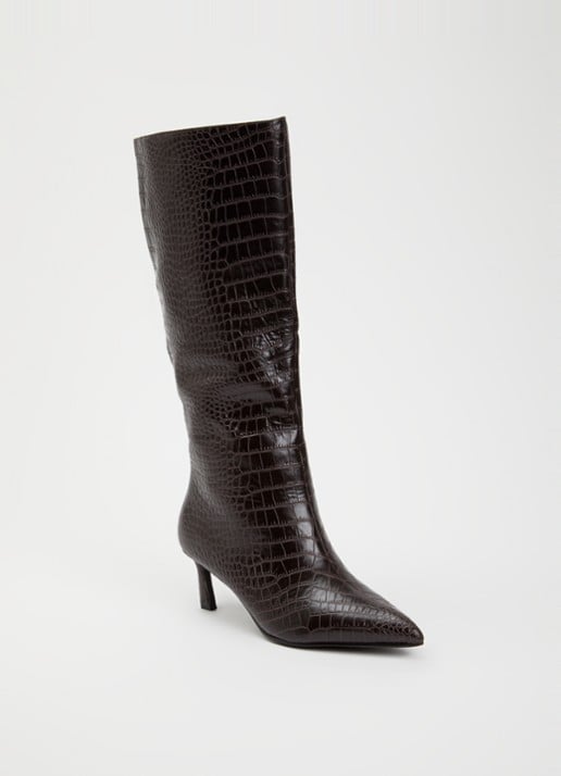 Steve Madden Lavan laars van leer met crocostructuur