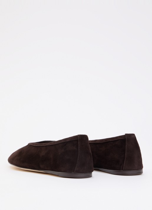 Steve Madden Leni ballerina van suède  - achterkant 6 donkerbruin
