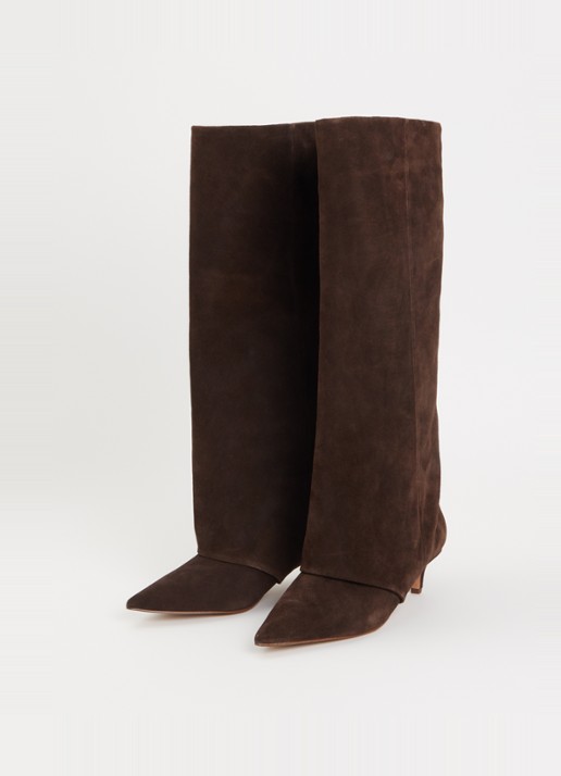 Steve Madden Luca laars van suède - detail 2 chocoladebruin