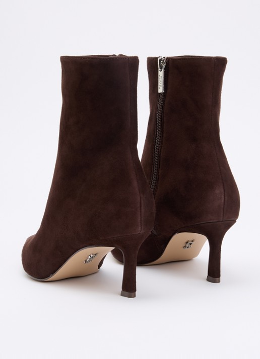 Steve Madden Lulah enkellaarsje van suède - achterkant 5 donkerbruin