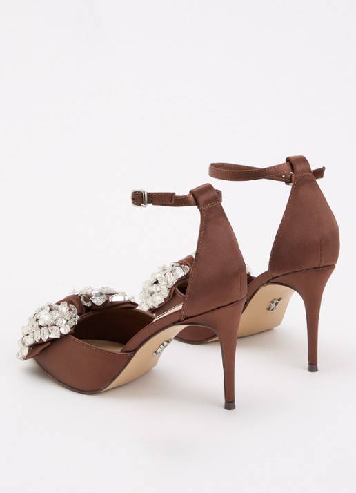 Steve Madden Lumma sandalette met strass en strik detail - achterkant 4 bruin