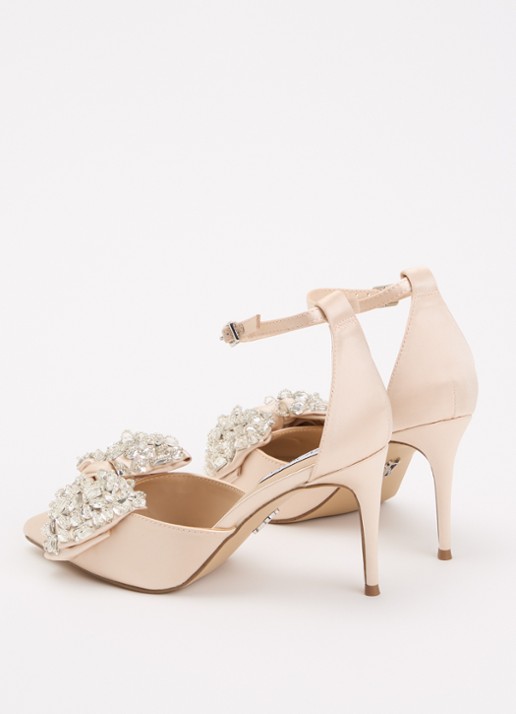 Steve Madden Lumma sandalette met strass en strik detail - achterkant 3 lichtroze