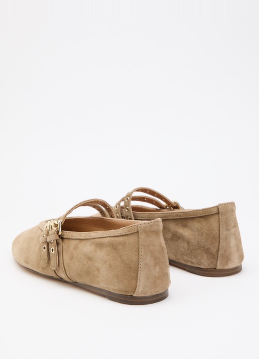 Steve Madden Lydia ballerina van suède - achterkant beige