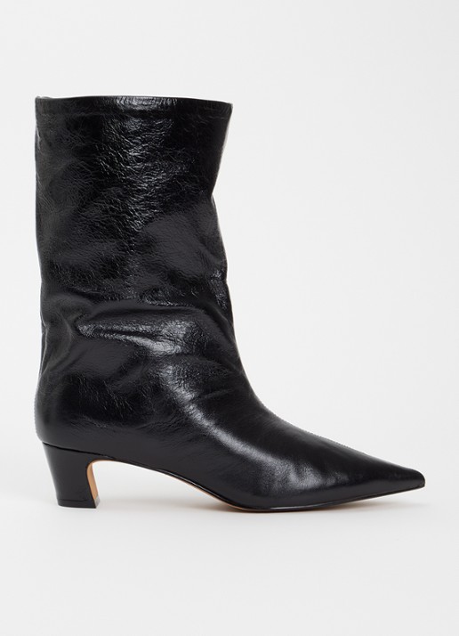 Steve Madden Lytton enkellaarsje van leer met lakfinish