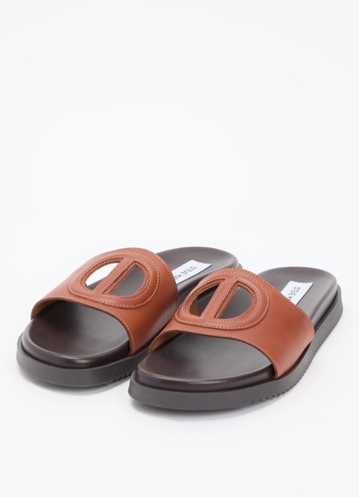 Steve Madden Mayke slipper van leer - detail 3 cognac