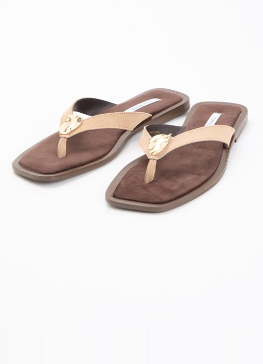 Steve Madden Meira slipper van suède - detail lichtbruin