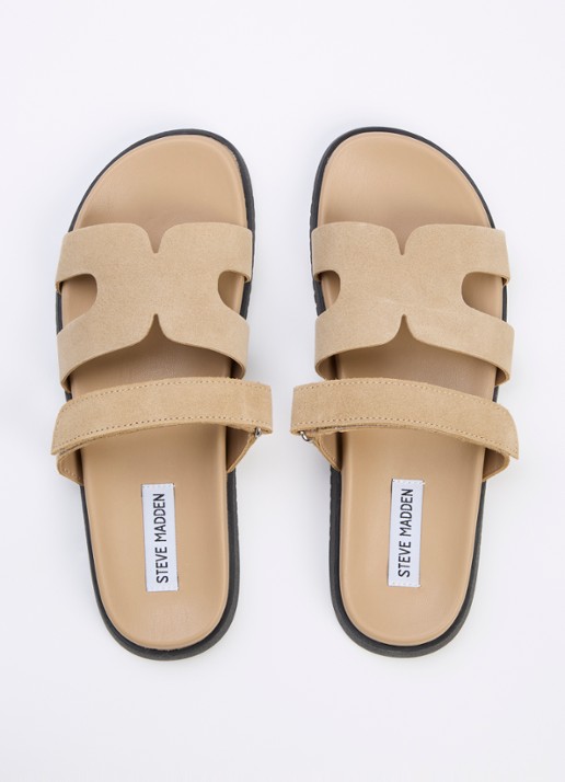 Steve Madden Missile slipper van suède - detail 5 khaki