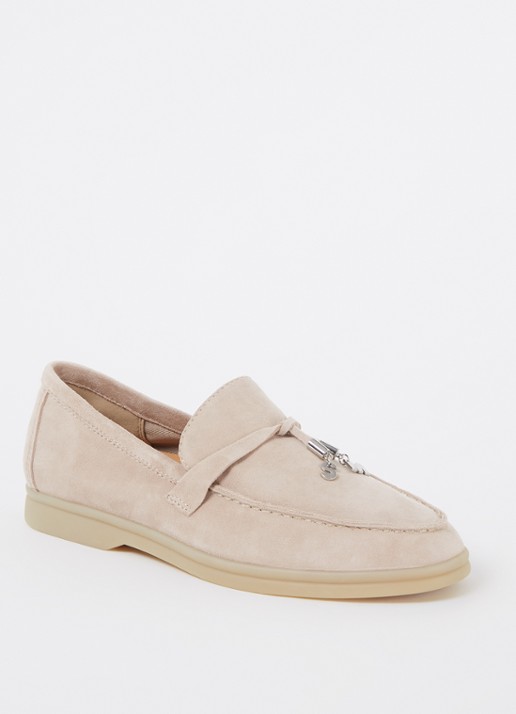 Steve Madden Portland loafer van suède - voorkant beige