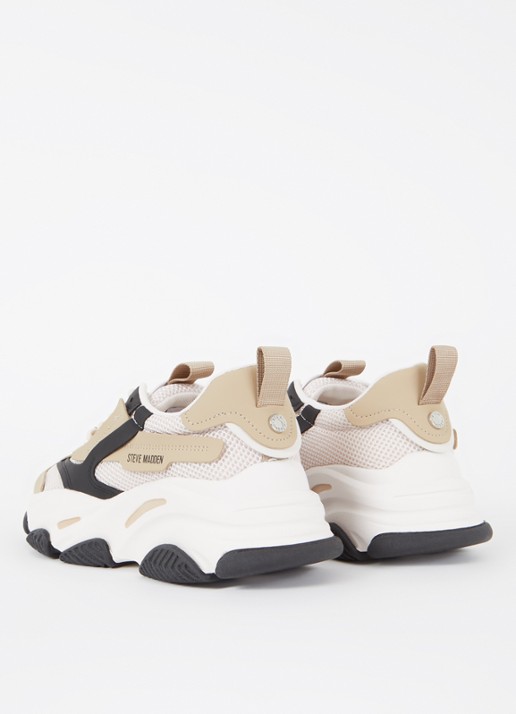 Steve Madden Possession-E sneaker met mesh detail  - achterkant 6 beige