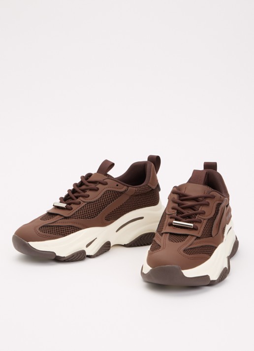 Steve Madden Possession-E sneaker met mesh details - detail bruin