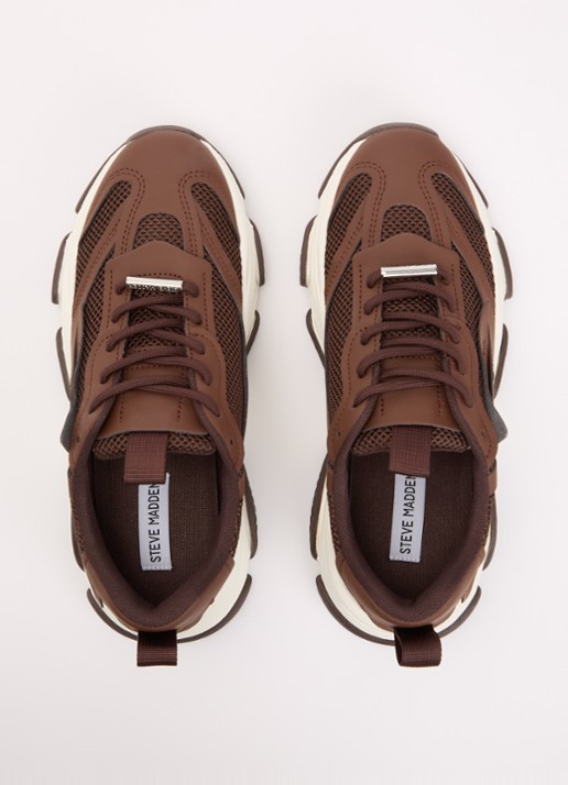 Steve Madden Possession-E sneaker met mesh details - detail 2 bruin
