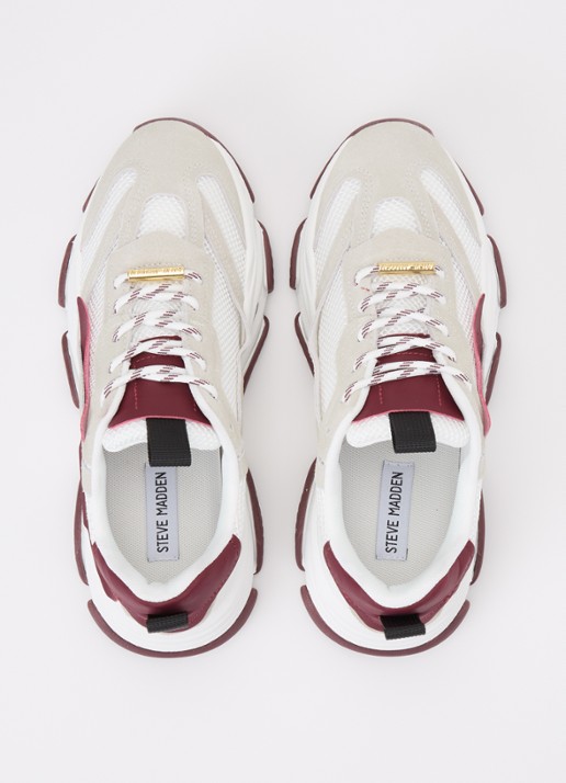 Steve Madden Possession-E sneaker met suède details - detail 4 bordeauxrood