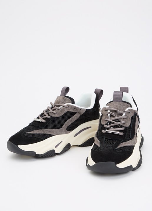 Steve Madden Possession-E sneaker met suède details - detail zwart