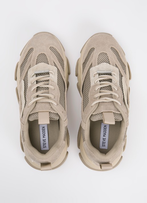 Steve Madden Possession-E sneaker met suède details - detail 4 taupe