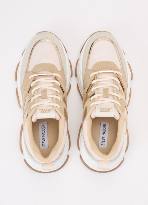 Steve Madden Progressive sneaker met details van mesh - detail 2 beige