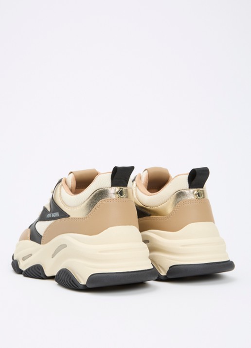 Steve Madden Progressive sneaker met metallic finish - achterkant camel