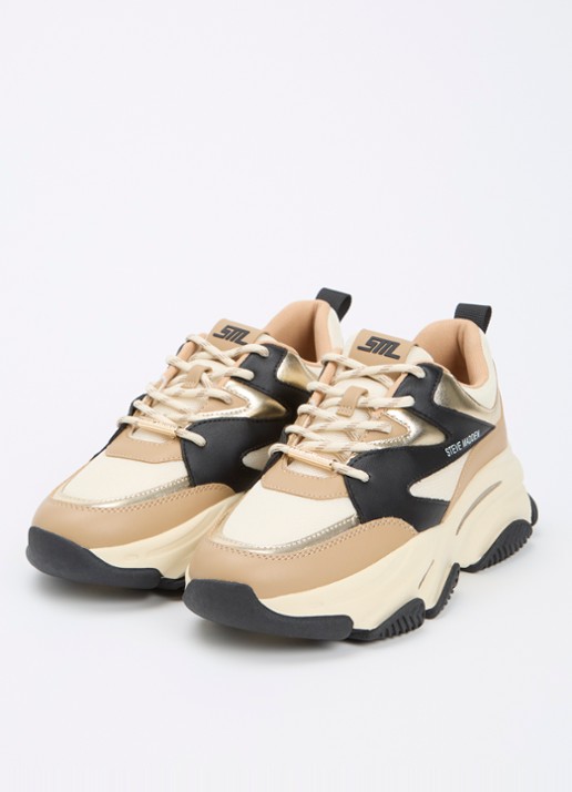 Steve Madden Progressive sneaker met metallic finish - detail 2 camel
