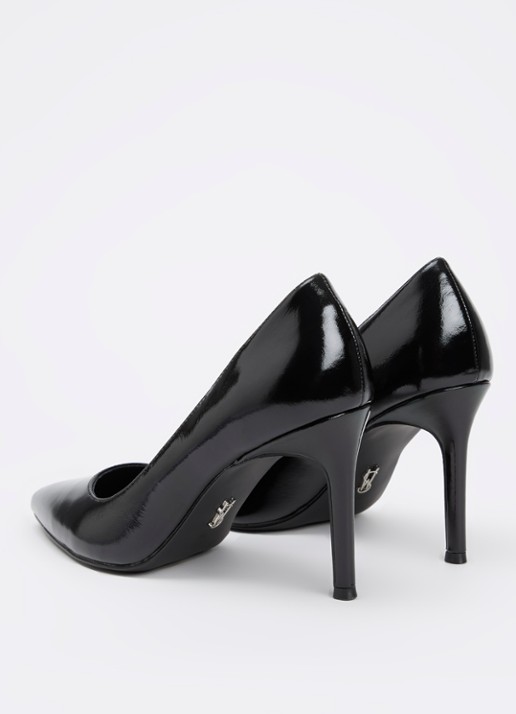 Steve Madden Secured pump van leer - achterkant 3 zwart