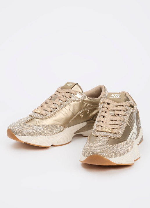 Steve Madden Setback-R sneaker met strass - detail 4 goud