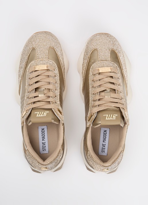 Steve Madden Setback-R sneaker met strass - detail 5 goud