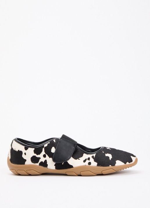 Steve Madden Sneaker van leer met ponyhair - voorkant 5 zwart