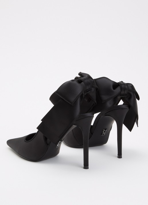 Steve Madden Teacup slingback met strikdetail - achterkant 6 zwart