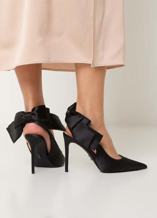 Steve Madden Teacup slingback met strikdetail - voorkant 2 zwart
