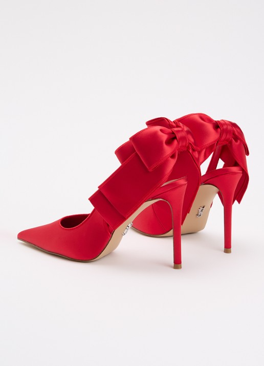 Steve Madden Teacup slingback met strikdetail - achterkant rood