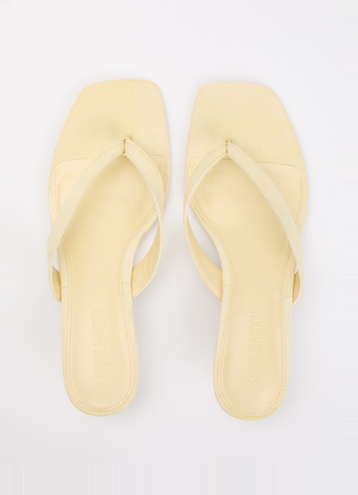 Steve Madden Tracie sandalette van suède - detail 3 lichtgeel
