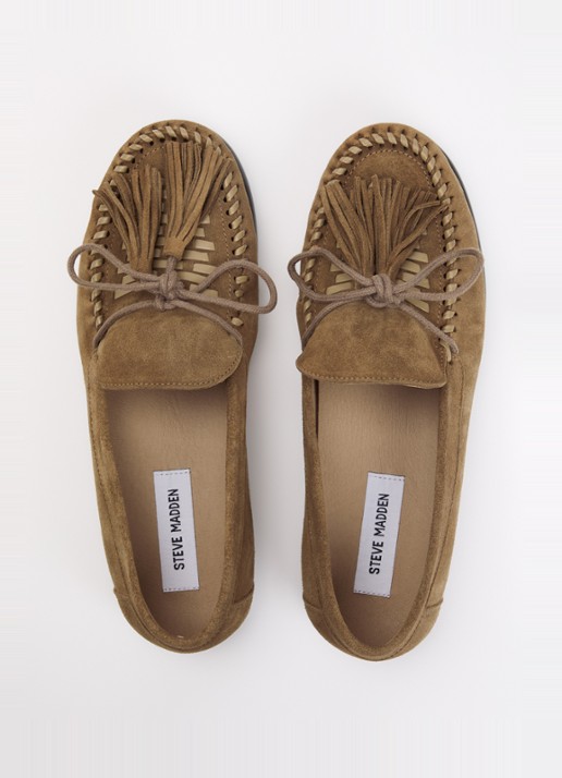 Steve Madden Yaira mocassin van suède met franjes - detail 3 lichtbruin
