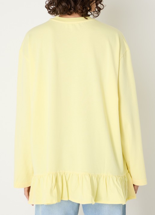 Stieglitz Brisa longsleeve met logo en volant - achterkant geel