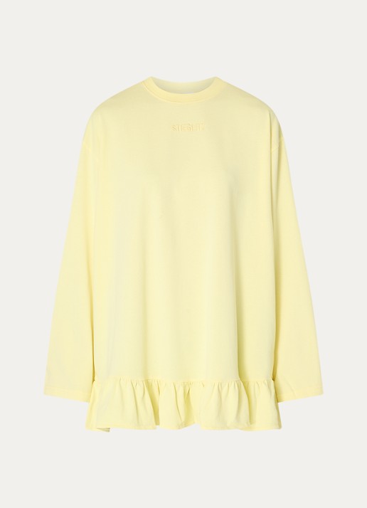Stieglitz Brisa longsleeve met logo en volant - voorkant 2 geel