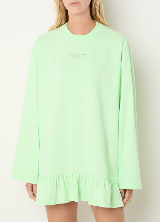 Stieglitz Brisa longsleeve met logo en volant - detail 2 neongroen