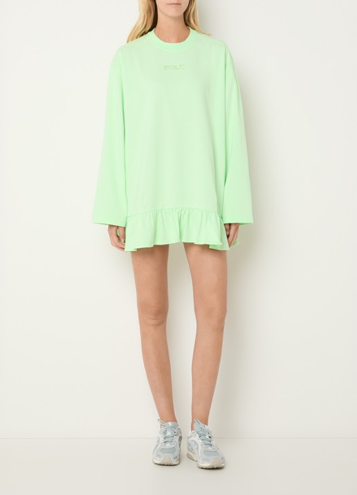 Stieglitz Brisa longsleeve met logo en volant - voorkant 4 neongroen