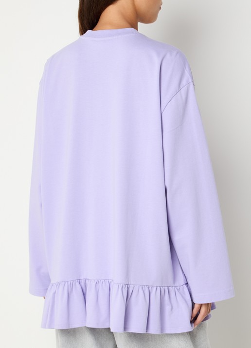 Stieglitz Brisa longsleeve met logo en volant - achterkant 2 paars