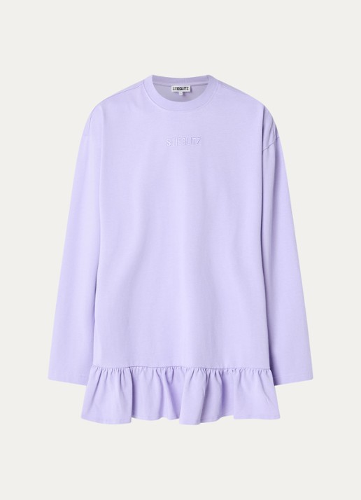 Stieglitz Brisa longsleeve met logo en volant - voorkant 3 paars