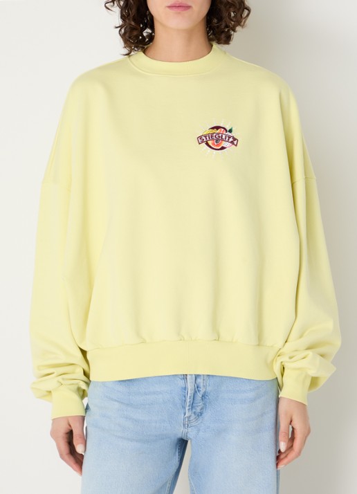 Stieglitz Cindy sweater met logo- en backprint - achterkant geel