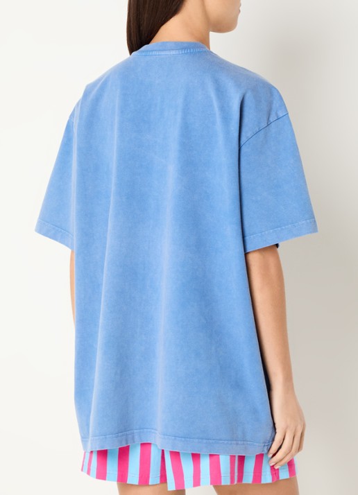 Stieglitz Elida oversized T-shirt met logoprint - achterkant blauw