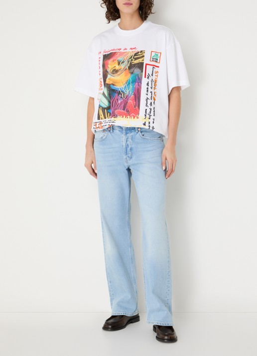 Stieglitz Erika oversized T-shirt met print - voorkant 3 wit