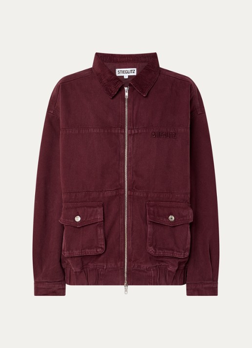 Stieglitz Gianna jack van denim met klepazakken - voorkant 3 bordeauxrood