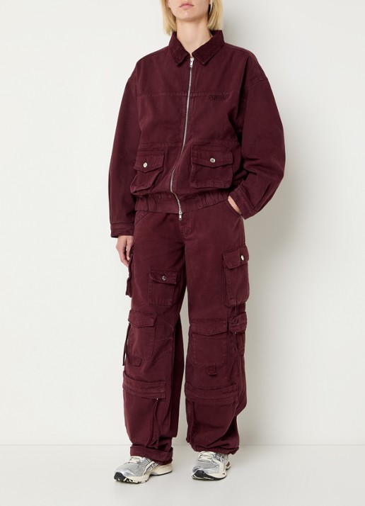 Stieglitz Gianna jack van denim met klepazakken - voorkant 4 bordeauxrood