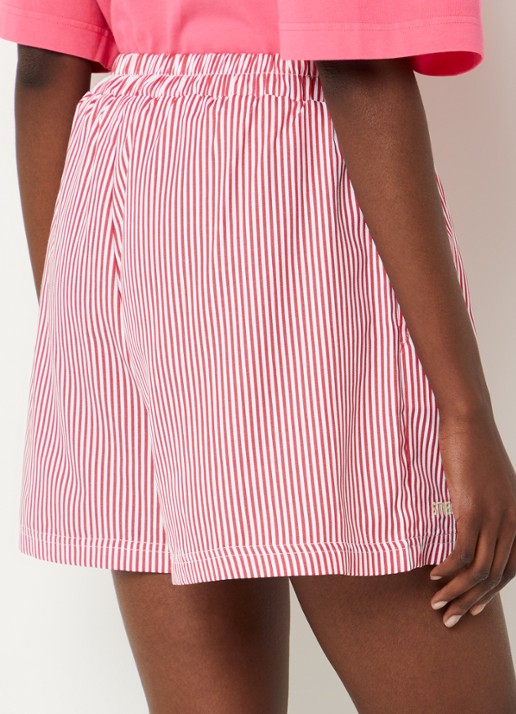 Stieglitz High waist Lua korte broek met streepprint - achterkant rood